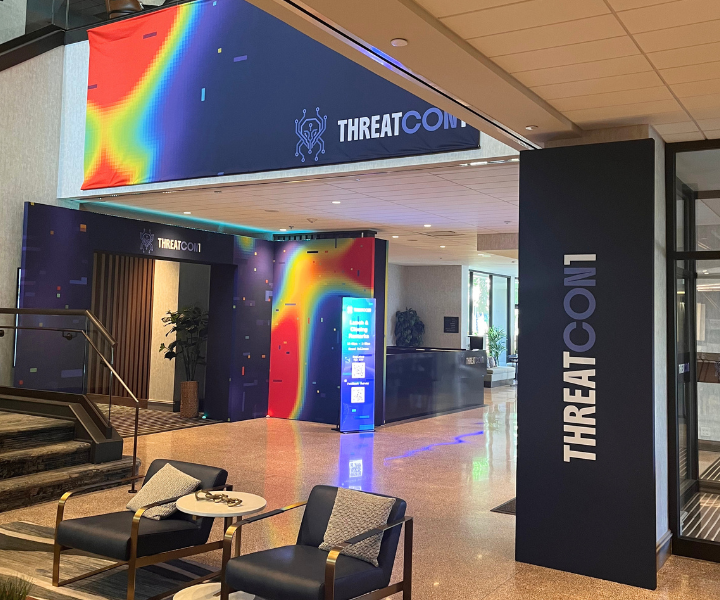 3D visualization of the THREATCON1 event environment developed by Layout21 for VulnCheck